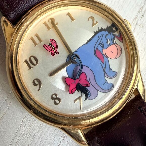 Disney Eeyore Animated Tail Watch Vintage SII Japan Winnie the Pooh Butterfly St main image 7